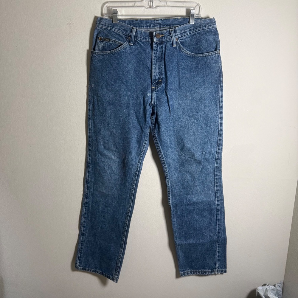 Lee Mens Regular Fit Straight Leg Jeans Medium Wash‎ Blue 100% Cotton 36x32